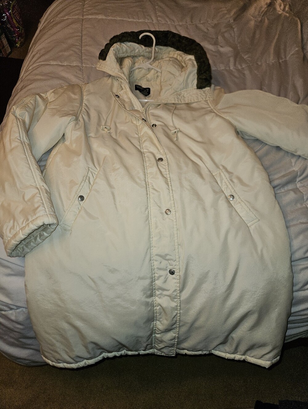 Women's "Polo Ralph Lauren" Ivory Parka Down Jacket Size XL